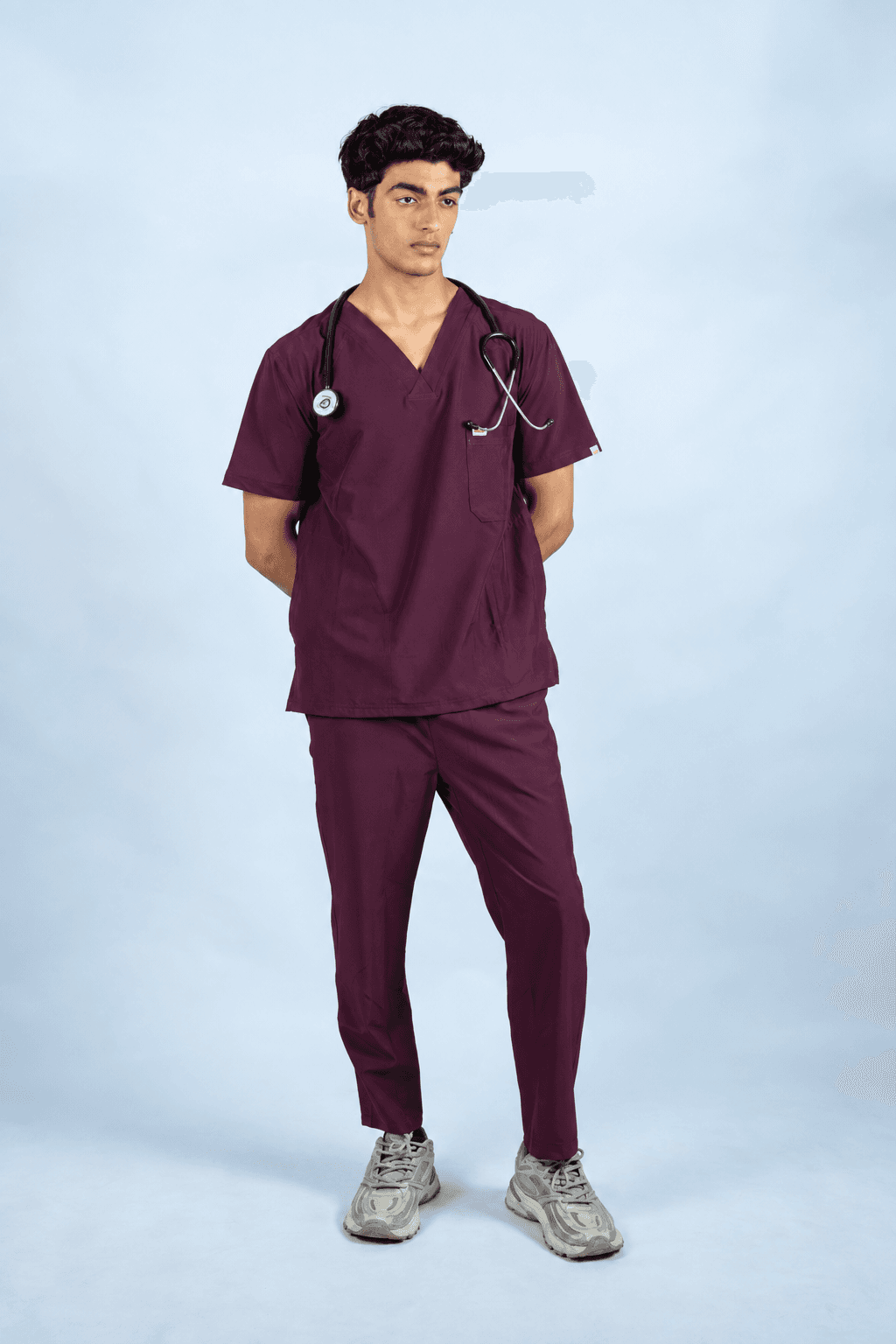 Men’s Athletic Scrub Set – Wine