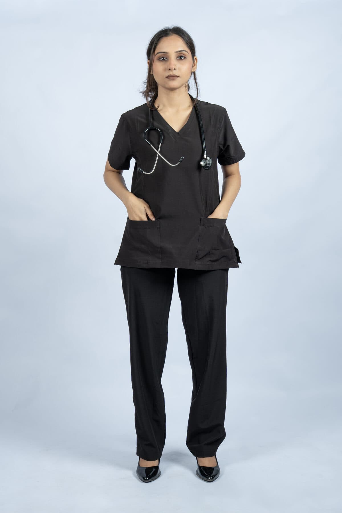 Women’s Athletic Scrub Set – Black