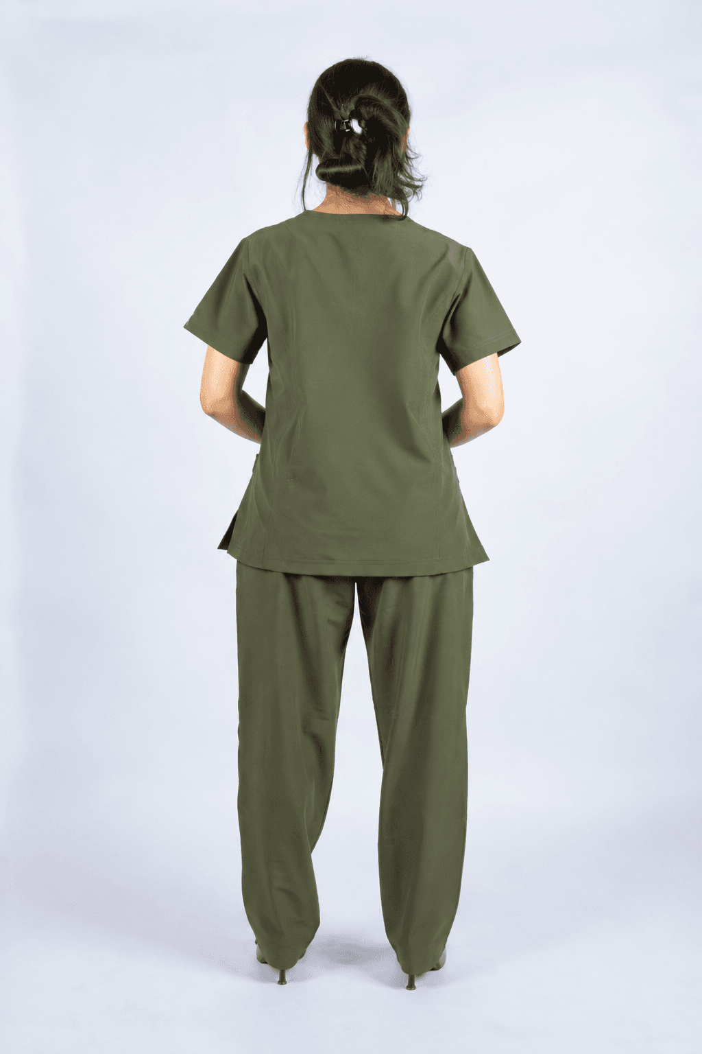 Women’s Athletic Scrub Set – Mediterranean Olive alternate view