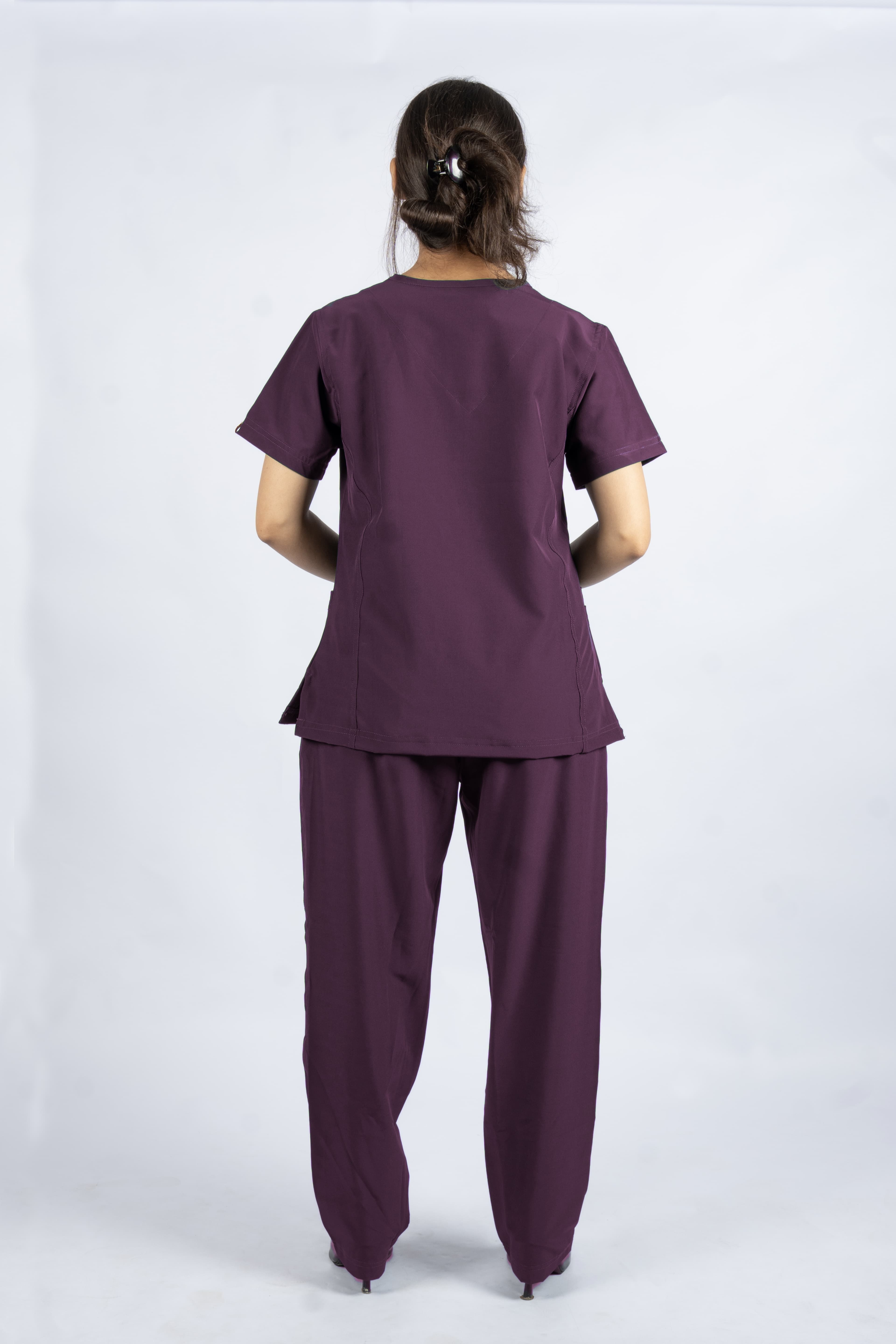 Women’s Athletic Scrub Set – Wine alternate view
